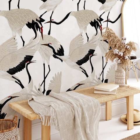 Moderne elegante Oosterse behangpapier voor woonkamer Aironi Bianchi Aanbieding