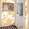Vintage artistiek bloemenbehang wit en geel Toile de Jouy Verkoop