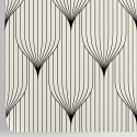Vintage geometrisch behang in zwart en wit Art Déco-design Voorraad