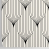 Vintage geometrisch behang in zwart en wit Art Déco-design Voorraad