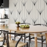 Vintage geometrisch behang in zwart en wit Art Déco-design Korting