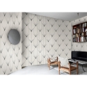 Vintage geometrisch behang in zwart en wit Art Déco-design Kortingen