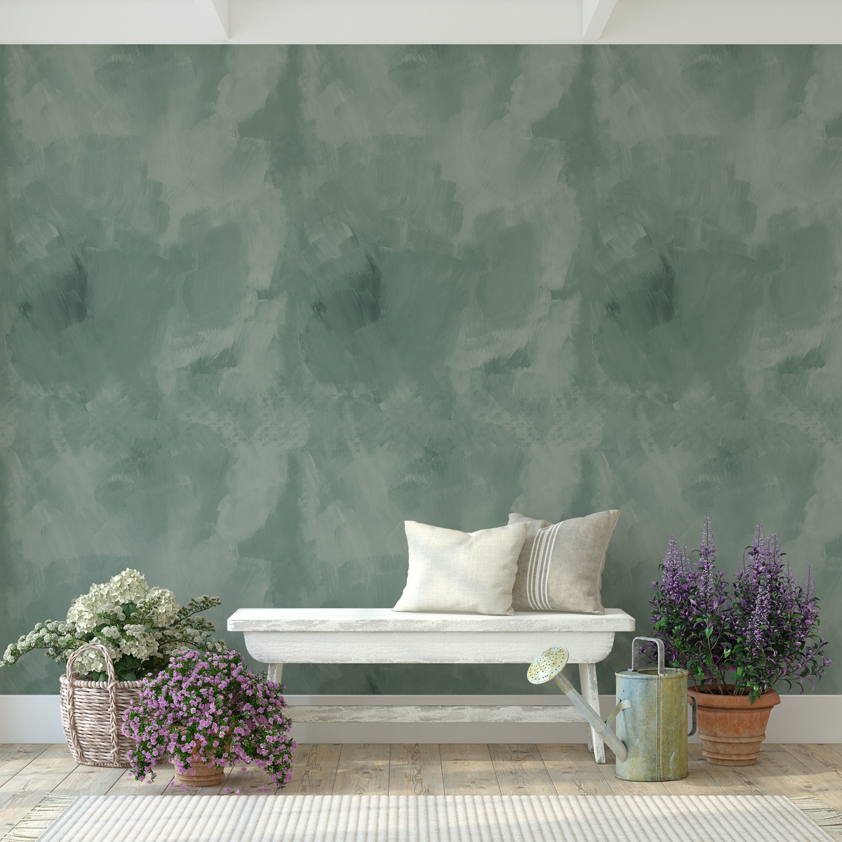 Elegante zelfklevend behang voor woonkamer Stucco Veneziano Groen Aanbieding Elegante zelfklevend behang voor woonkamer Stucco Veneziano Groen Aanbieding