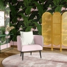 Bloemen jungle behang voor woonkamer Roze Bananenbladeren Verkoop