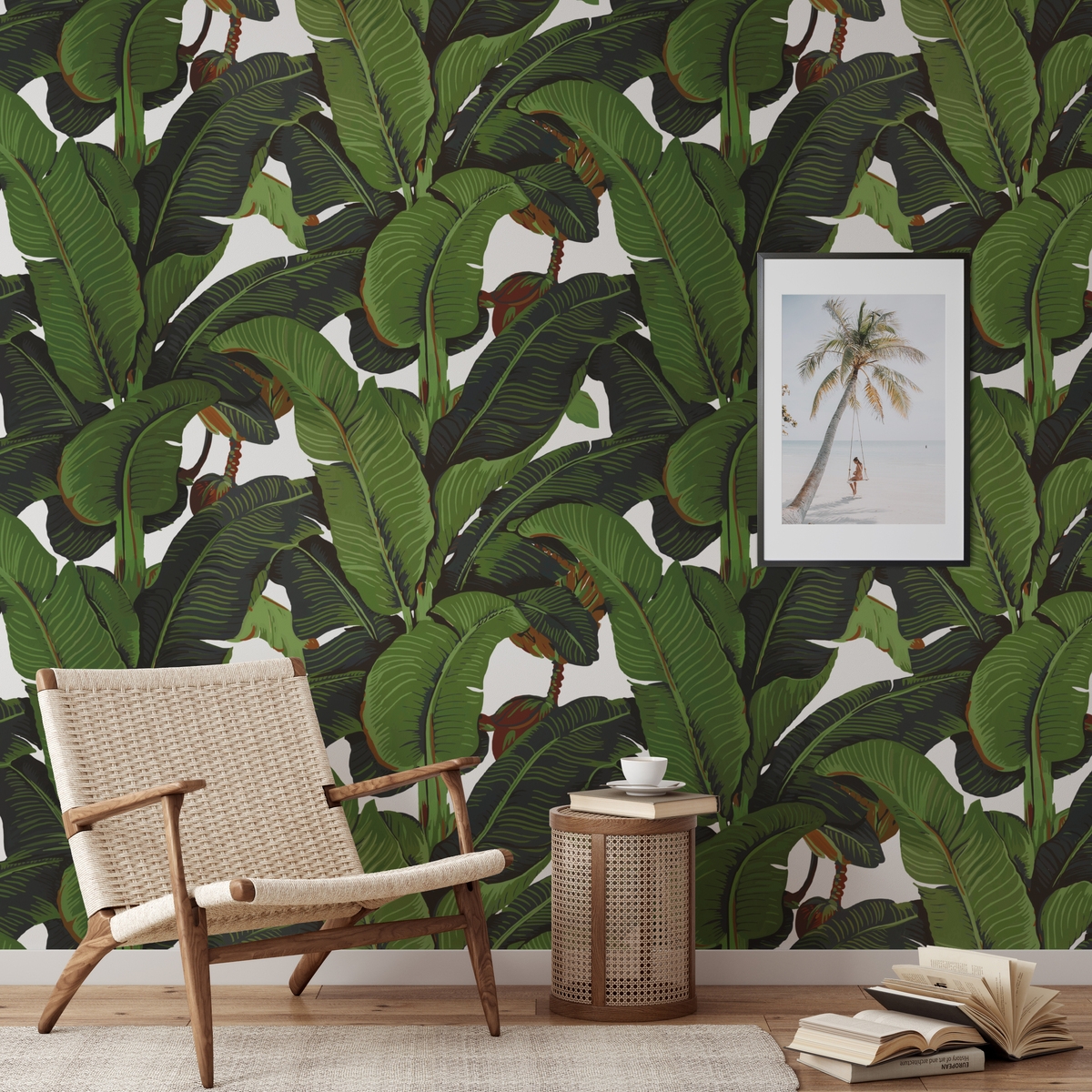 Behang junglebos voor moderne woonkamer Bananenbladeren Aanbieding Behang junglebos voor moderne woonkamer Bananenbladeren Aanbieding