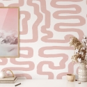 Moderne geometrisch design behang Abstract Wit en Roze Verkoop