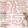 Moderne geometrisch design behang Abstract Wit en Roze Verkoop