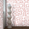 Moderne geometrisch design behang Abstract Wit en Roze Aanbod