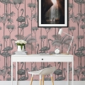 Raffinatie roze zelfklevende muurdecoratie voor woonkamer Pellicani Aanbieding