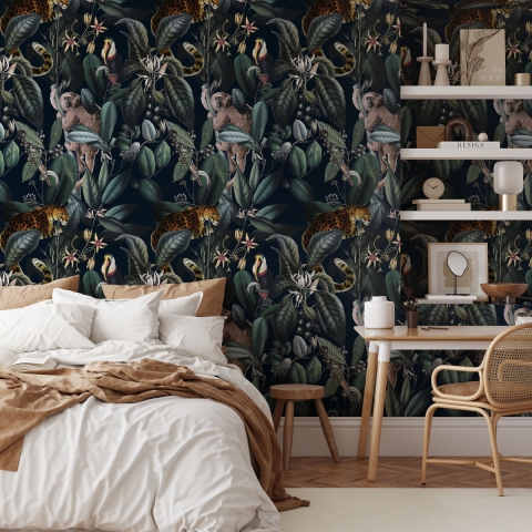 Behang Bloemen Jungle Botanisch voor Slaapkamer Aanbieding