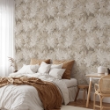 Elegante beige bloemenbehang voor slaapkamer, Hedera bladeren Verkoop