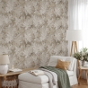 Elegante beige bloemenbehang voor slaapkamer, Hedera bladeren Aanbod
