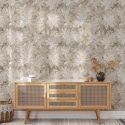 Elegante beige bloemenbehang voor slaapkamer, Hedera bladeren Korting