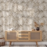Elegante beige bloemenbehang voor slaapkamer, Hedera bladeren Korting