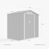 Tuinhuis schuur van gegalvaniseerd plaatstaal 213x127x195 cm Chalet NATURE Afmetingen