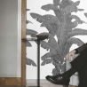 Behang Urban Jungle Planten Wit en Grijs Exotische Palmen Verkoop