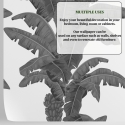 Behang Urban Jungle Planten Wit en Grijs Exotische Palmen Aanbod