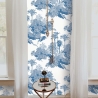 Vintage behang met bosprint in wit en blauw Toile de Jouy Blu Keuze