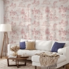 Vintage behang met roze landschappen voor woonkamer Toile de Jouy Rosa Aanbieding