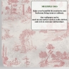 Vintage behang met roze landschappen voor woonkamer Toile de Jouy Rosa Voorraad