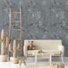 Elegante behang met bladeren slaapkamer Bloemillustraties Verkoop