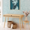 Artistiek vintage behang voor woonkamer Blauw Geometrisch Verkoop