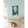 Artistiek vintage behang voor woonkamer Blauw Geometrisch Aanbod