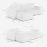 Hoekslaapbank met chaise longue in geribbelde stof Leka 