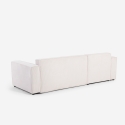 Hoekslaapbank met chaise longue in geribbelde stof Leka Kortingen