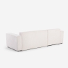 Hoekslaapbank met chaise longue in geribbelde stof Leka Kortingen