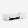 Hoekslaapbank met chaise longue in geribbelde stof Leka Catalogus