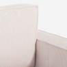 Hoekslaapbank met chaise longue in geribbelde stof Leka Keuze
