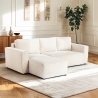 Hoekslaapbank met chaise longue in geribbelde stof Leka Karakteristieken