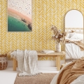Vintage Gele Geometrische Zelfklevende Behang voor Woonkamer Aanbieding