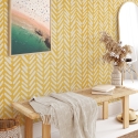 Vintage Gele Geometrische Zelfklevende Behang voor Woonkamer Verkoop