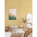 Vintage Gele Geometrische Zelfklevende Behang voor Woonkamer Catalogus