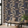 Behang Jungle Botanica Blauw Plantennatuur Achtergrond Aanbieding