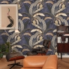 Behang Jungle Botanica Blauw Plantennatuur Achtergrond Verkoop