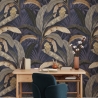 Behang Jungle Botanica Blauw Plantennatuur Achtergrond Aanbod