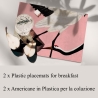 Set van 2 kunststof placemats 42x30 cm Aironi Rosa Verkoop