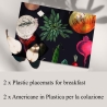 Set van 2 kunststof placemats met natuurlijk design 42x30cm Keuken Verkoop
