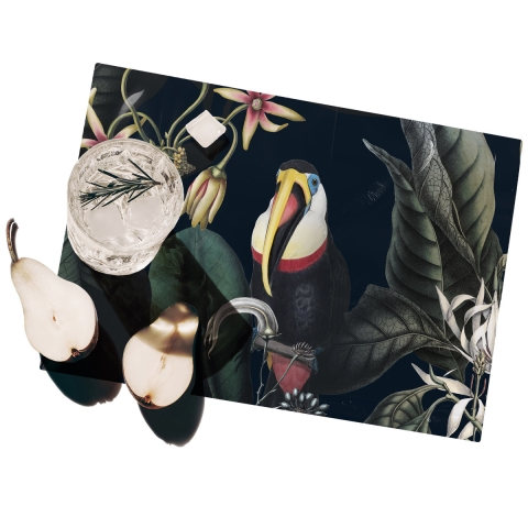 Set van 2 wasbare placemats jungle dieren 42x30 Dark Jaguar Aanbieding