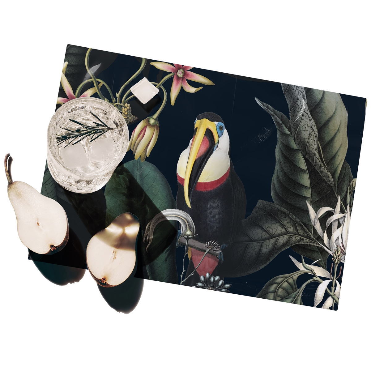 Set van 2 wasbare placemats jungle dieren 42x30 Dark Jaguar Aanbieding