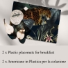 Set van 2 wasbare placemats jungle dieren 42x30 Dark Jaguar Verkoop