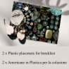 Set van 2 elegante wasbare placemats voor ontbijt Gioielli Verkoop