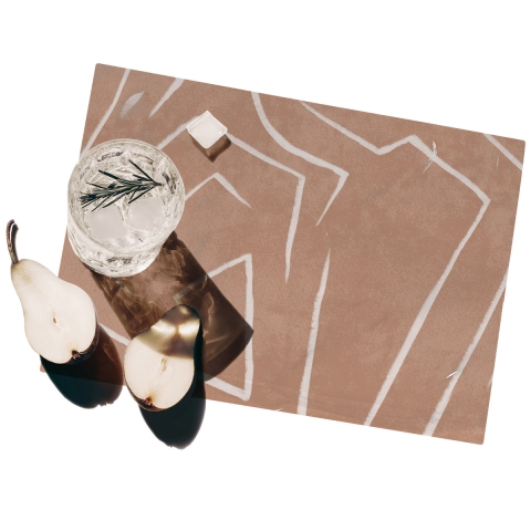 Set van 2 roze placemats met geometrisch patroon 42x30cm Graffito roze Aanbieding