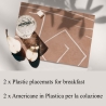 Set van 2 roze placemats met geometrisch patroon 42x30cm Graffito roze Verkoop