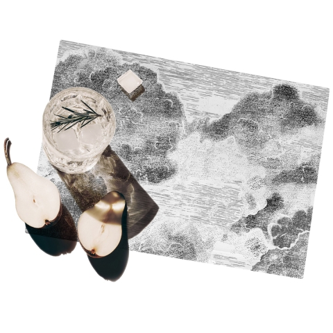 Set van 2 elegante vintage ontbijtplacemats Nuvole Aanbieding
