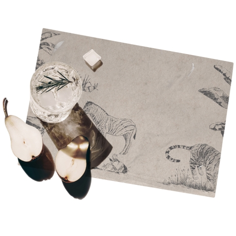 Set van 2 vintage-stijl ontbijtplacemats Savana natuurlook Aanbieding
