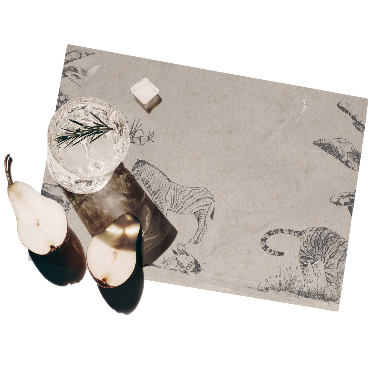 Set van 2 vintage-stijl ontbijtplacemats Savana natuurlook Aanbieding Set van 2 vintage-stijl ontbijtplacemats Savana natuurlook Aanbieding